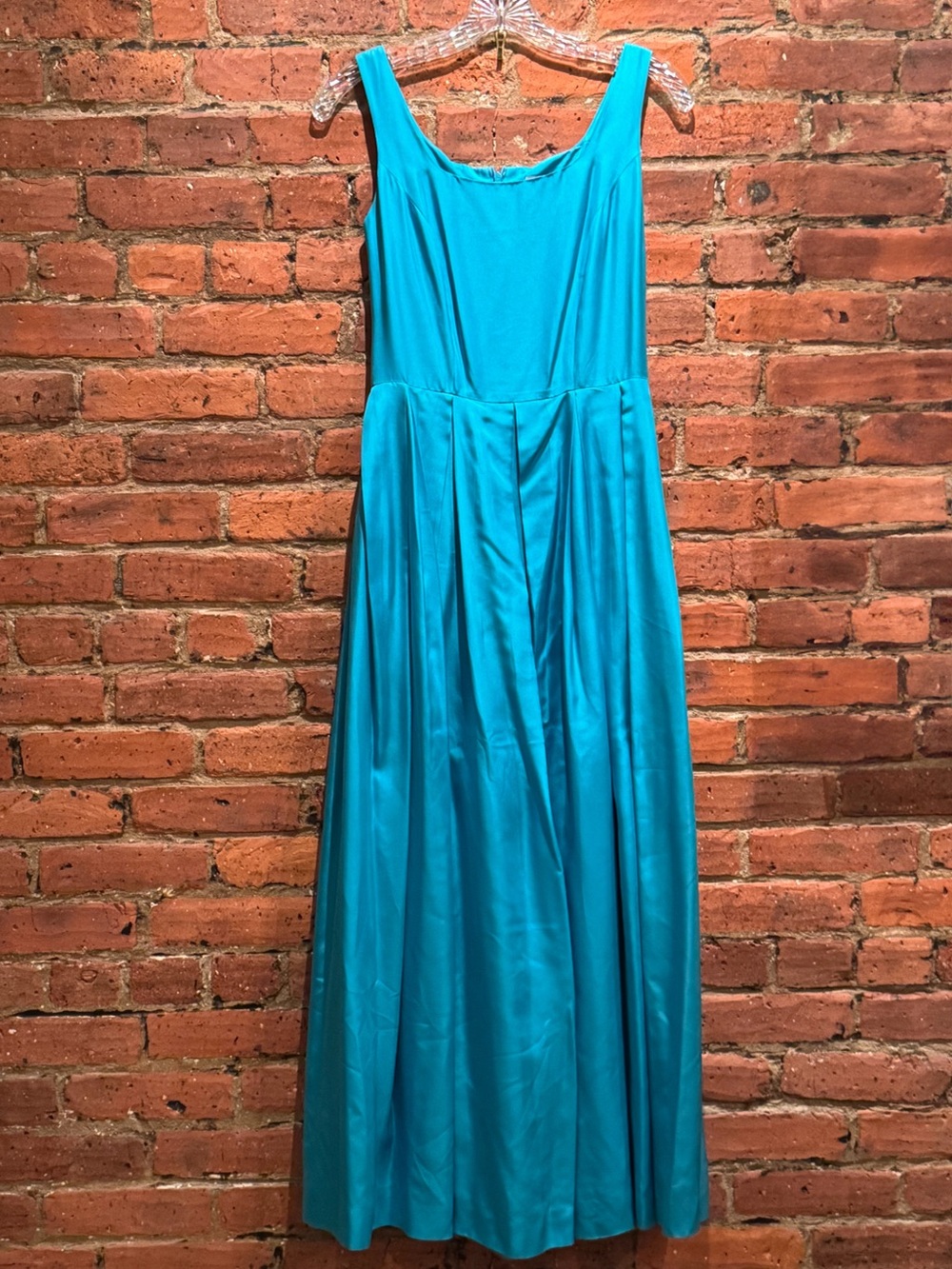Vintage Lilly Pulitzer Aqua Blue 100% Silk Maxi Gown